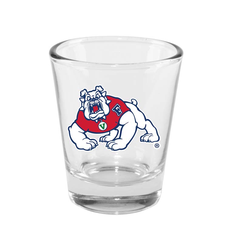 FRESNO STATE BULLDOGS CLEAR SHOT GLASS