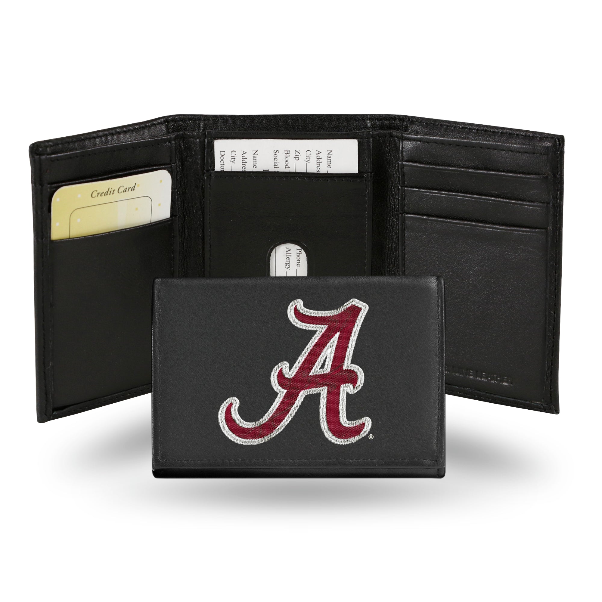 black-genuine-leather-tri-fold-wallets